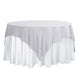 70"x70" Silver Square Polyester Table Overlay