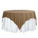 70"x70" Taupe Polyester Square Table Overlay