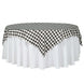 70"x70" White Black Buffalo Plaid Square Table Overlay, Gingham Polyester Checkered Table Overlay