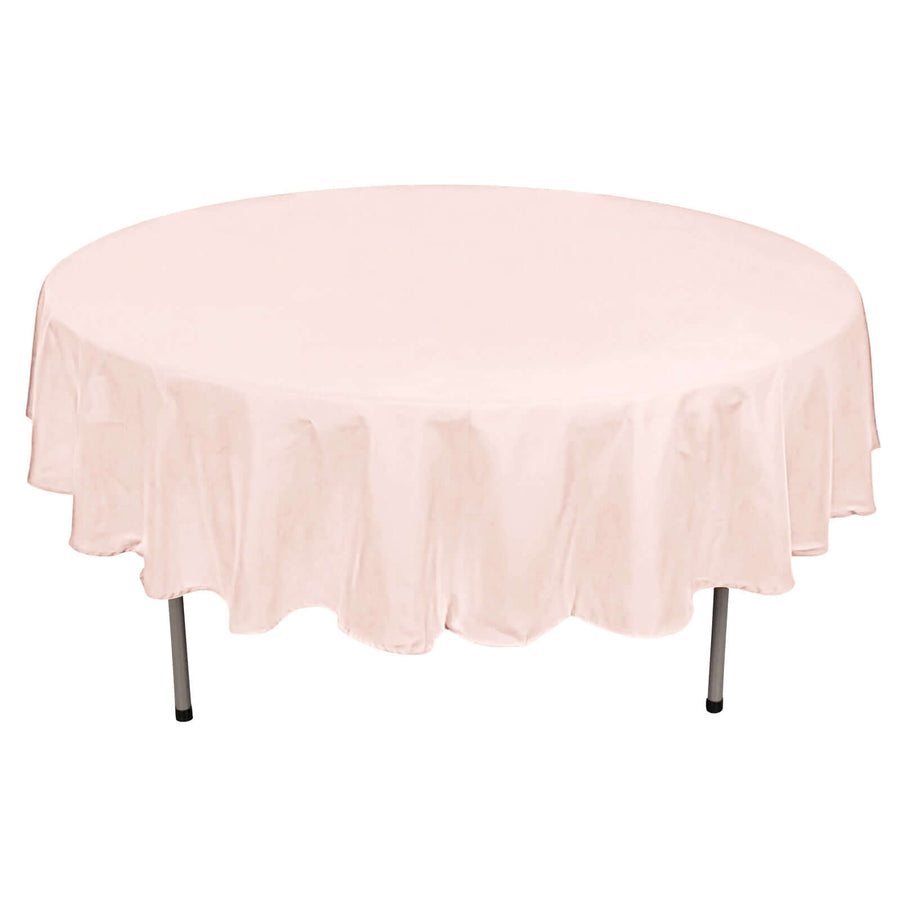 90" Blush Polyester Round Tablecloth