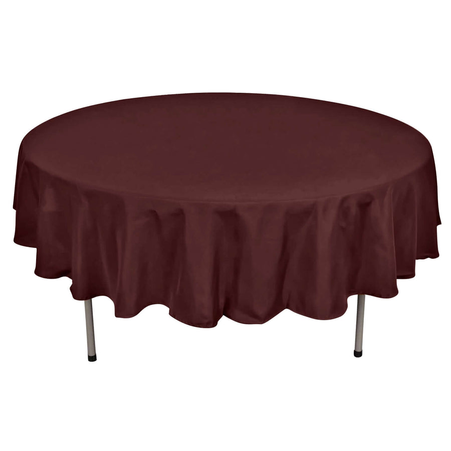 90" Chocolate Polyester Round Tablecloth