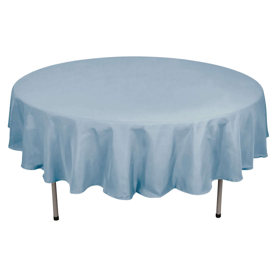 90" Dusty Blue Polyester Round Tablecloth