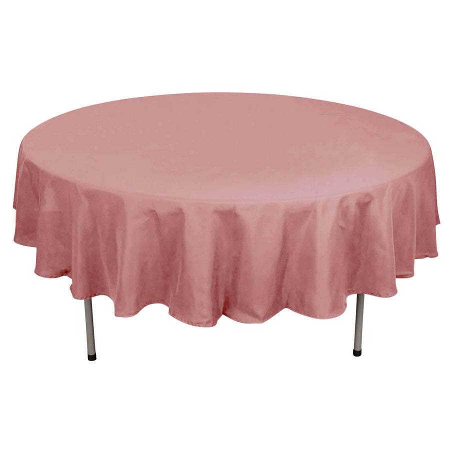 90" Dusty Rose Polyester Round Tablecloth
