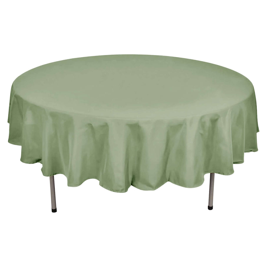 90" Dusty Sage Green Polyester Round Tablecloth