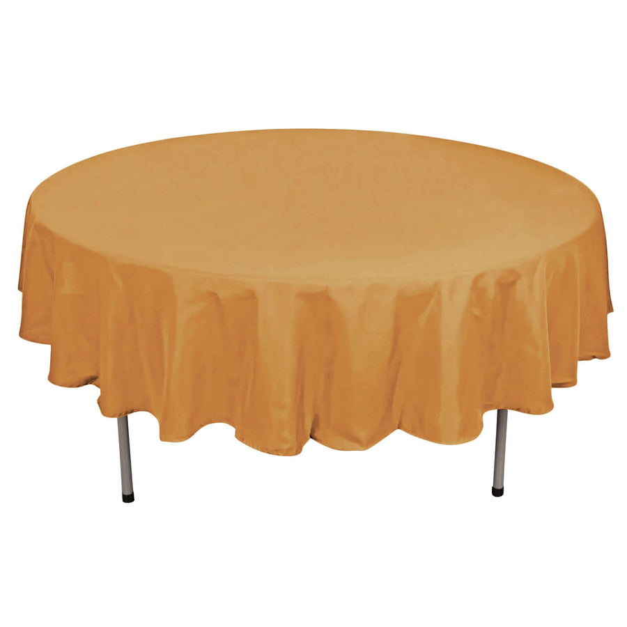 90" Gold Polyester Round Tablecloth