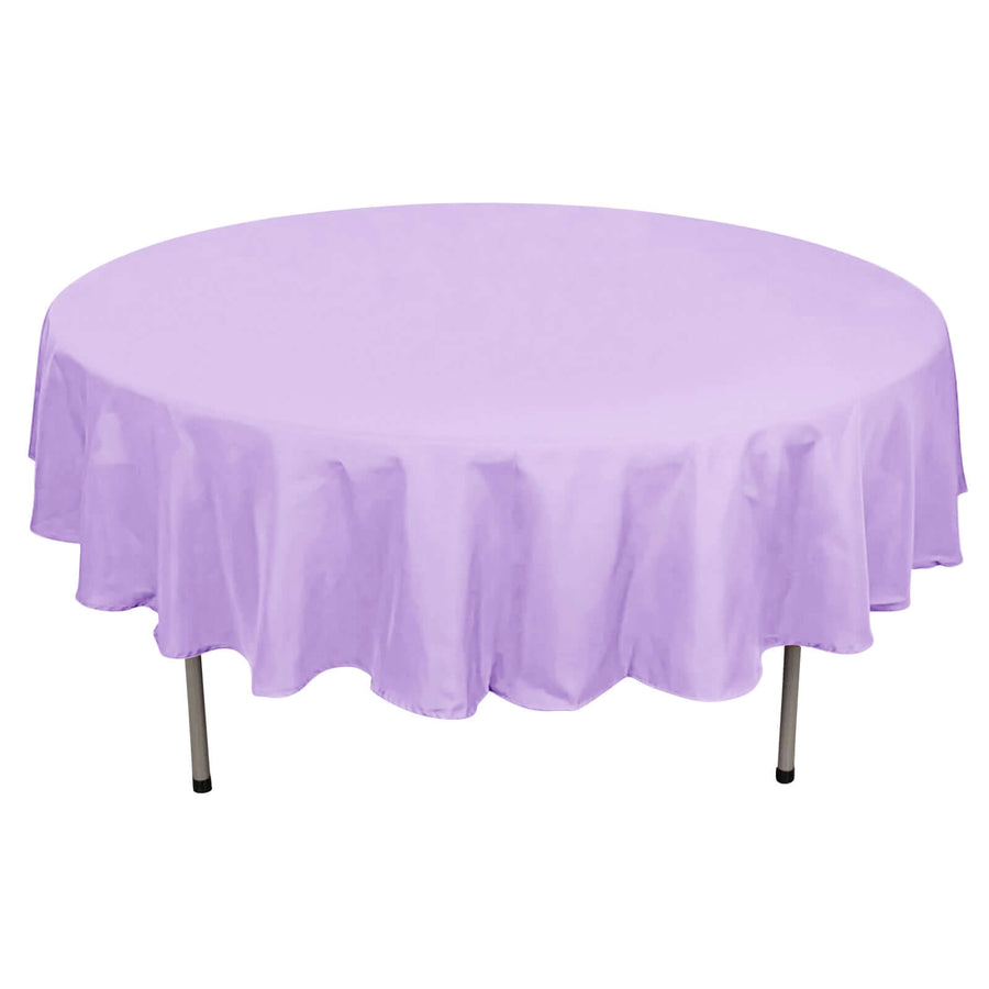 90" Lavender Lilac Polyester Round Tablecloth