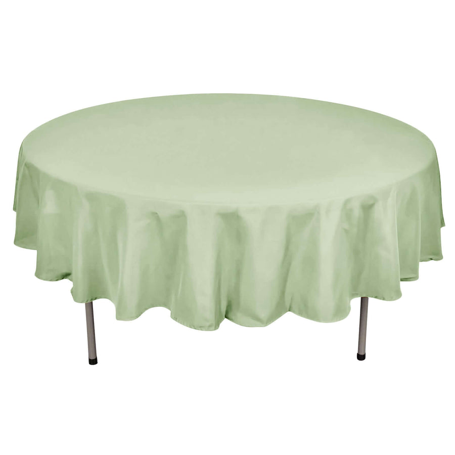 90" Sage Green Polyester Round Tablecloth