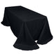90x132 Black Polyester Round Corner Rectangular Tablecloth