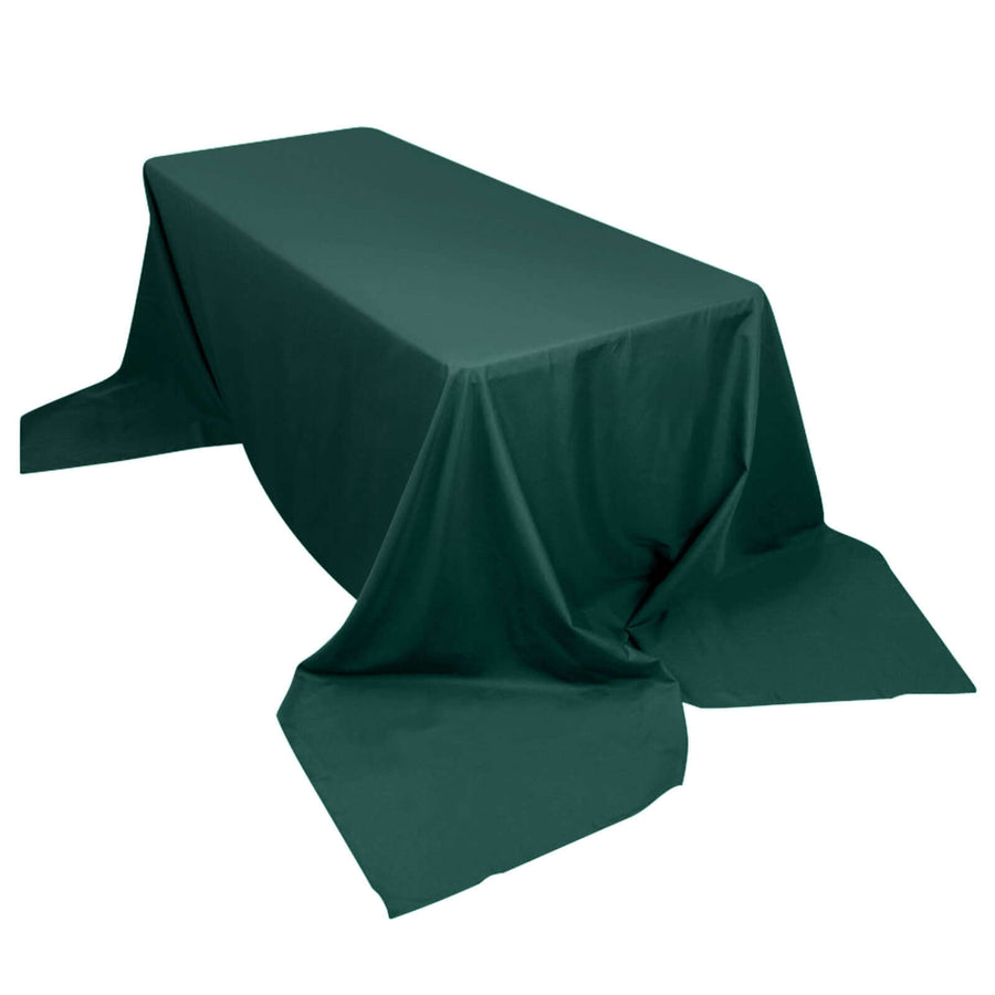 90"x156" Hunter Emerald Green Polyester Rectangular Tablecloth