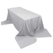 90x156inches Silver Polyester Rectangular Tablecloth