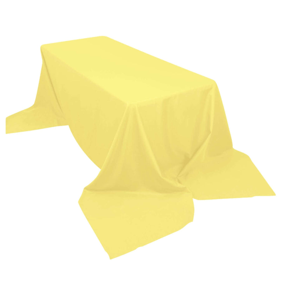 90"x156" Yellow Polyester Rectangular Tablecloth