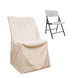 Beige Lifetime Polyester Reusable Folding Chair Cover, Durable Slip On Chair Cover