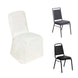 Ivory Polyester Square Top Banquet Chair Cover, Reusable Slip On Chair Cover