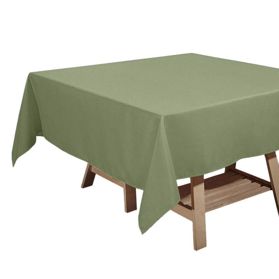 Dusty Sage Green Polyester Square Tablecloth 70"x70"