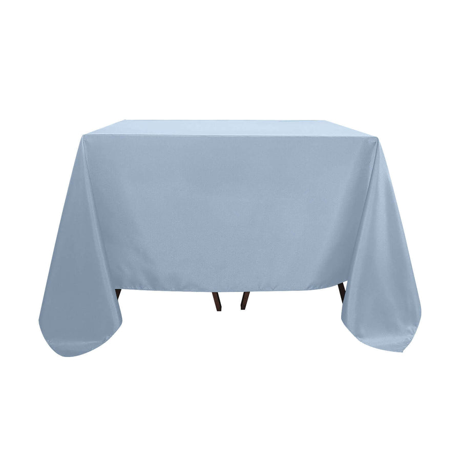 Dusty Blue Polyester Square Tablecloth 90x90 Inch