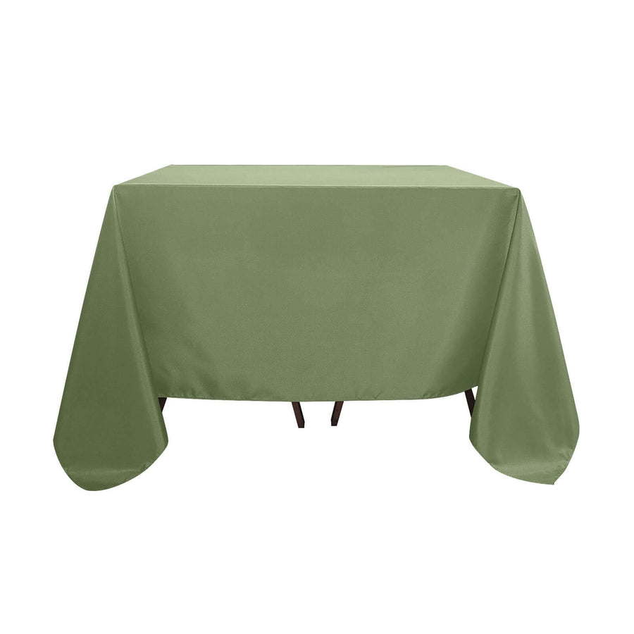 90Inch Dusty Sage Green Polyester Square Tablecloth