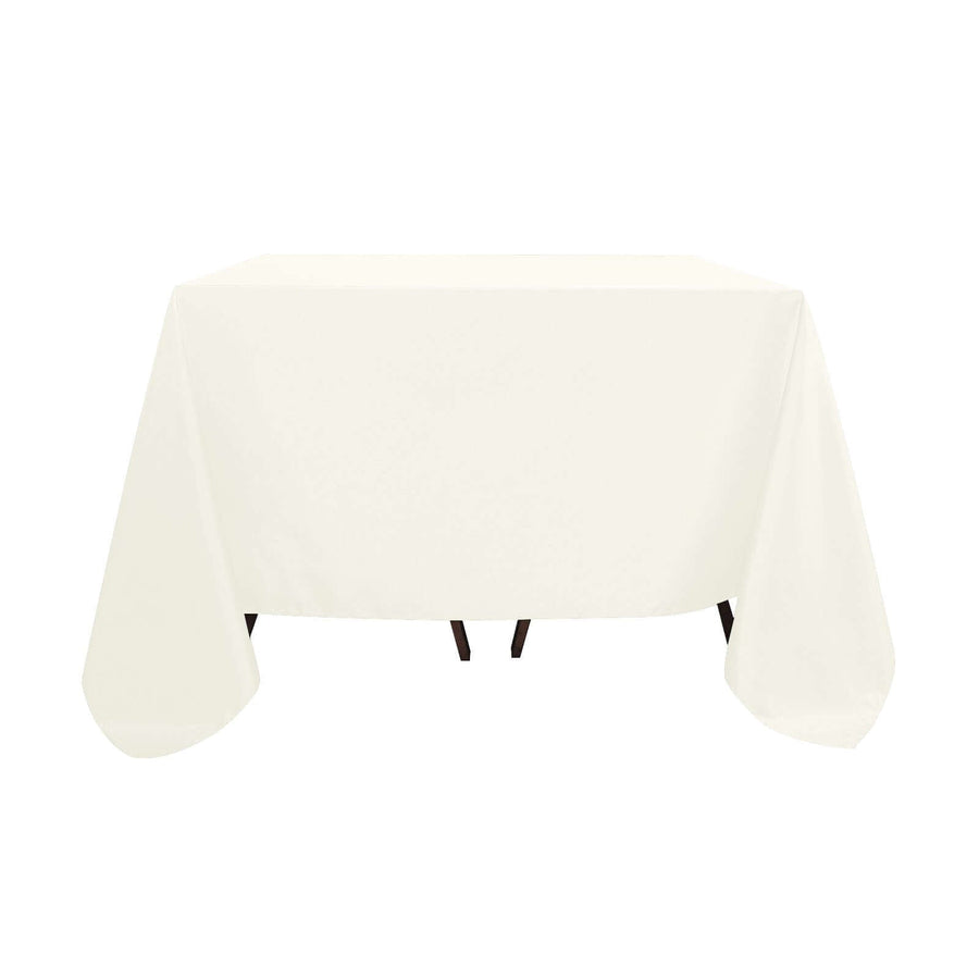 Ivory Polyester Square Tablecloth 90"x90"
