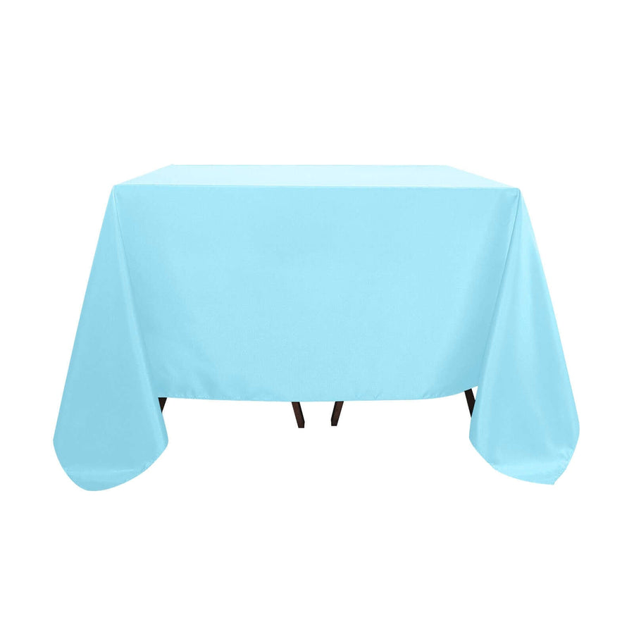 Blue Polyester Square Tablecloth 90x90 Inch