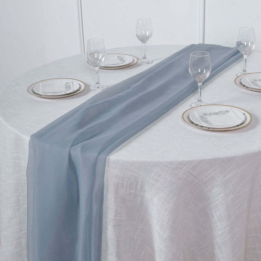 6 FT | Dusty Blue Premium Chiffon Table Runner