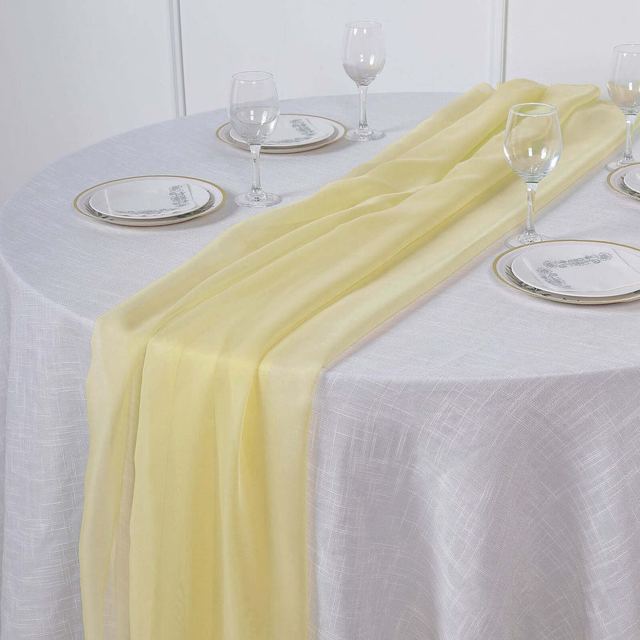 6FT | Yellow Premium Chiffon Table Runner