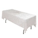 60"x102" White Premium Crushed Velvet Rectangular Tablecloth