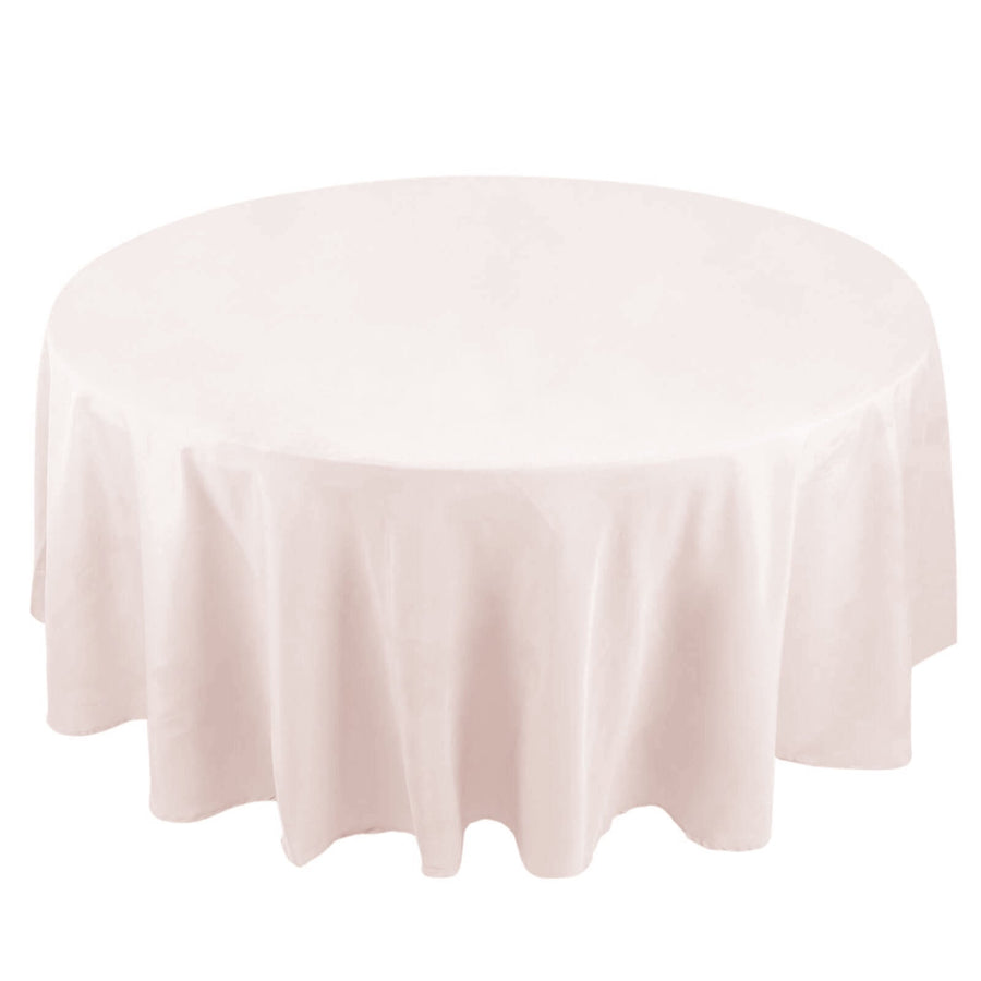 108" Blush Premium Polyester Round Tablecloth - 220GSM