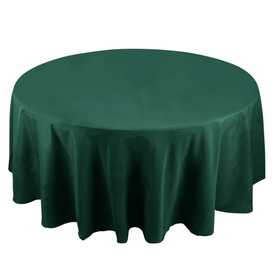 Green round tablecloth with elegant draping