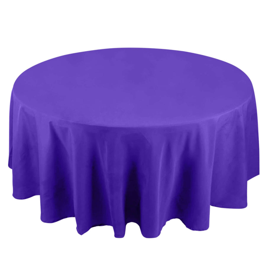 108" Purple Premium Polyester Round Tablecloth - 220GSM