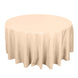 120inch Beige Seamless Premium Polyester Round Tablecloth - 200GSM