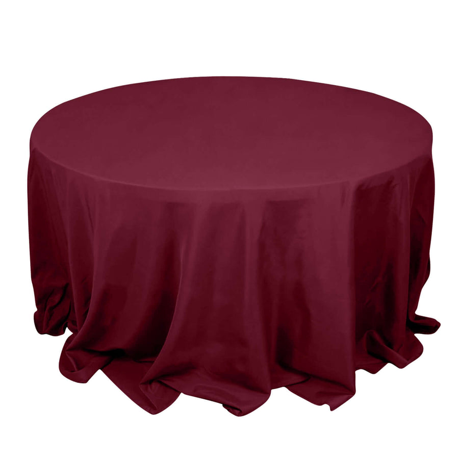 132inch Burgundy 200 GSM Seamless Premium Polyester Round Tablecloth