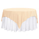 70"x70" Beige Premium Polyester Square Table Overlay - 220GSM