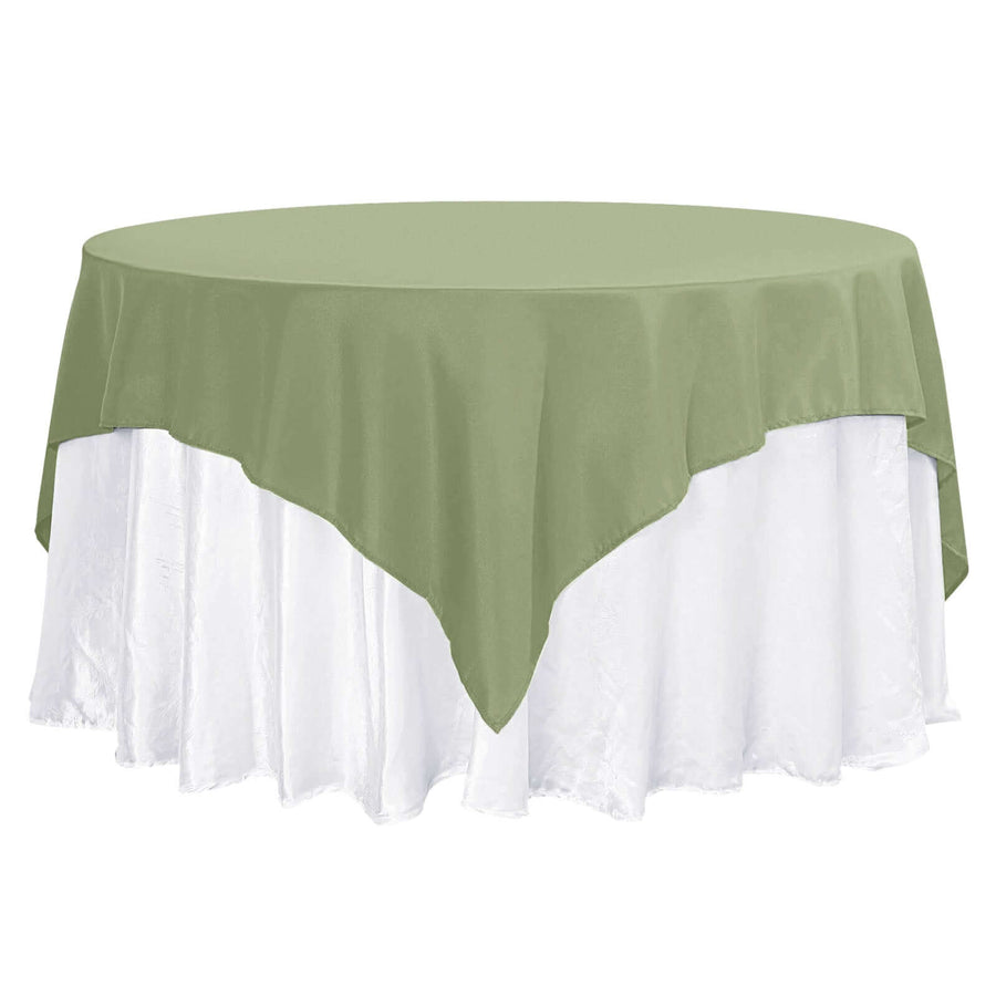70"x70" Dusty Sage Green Premium Polyester Square Table Overlay - 220GSM