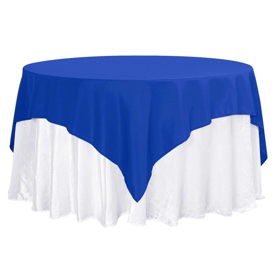 70"x70" Royal Blue Premium Polyester Square Table Overlay - 220GSM