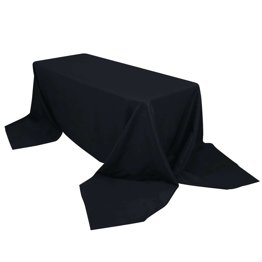 90x156inch Black 220 GSM Seamless Premium Polyester Tablecloth