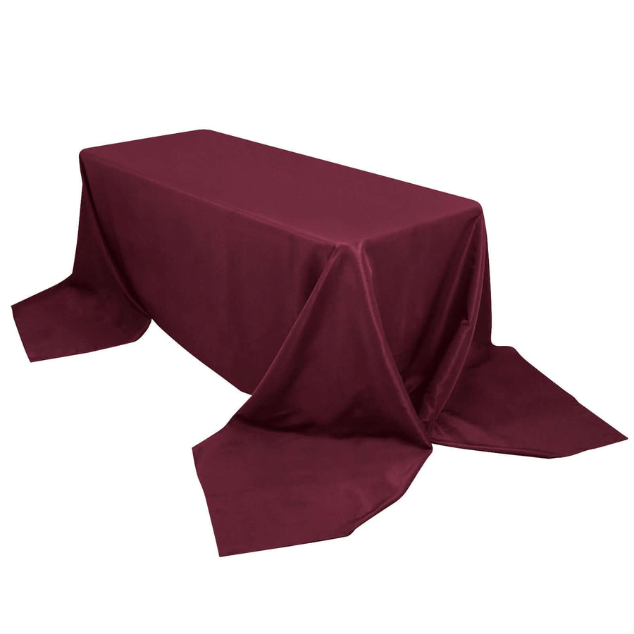 90x156inch Burgundy 220 GSM Seamless Premium Polyester Rectangular Tablecloth