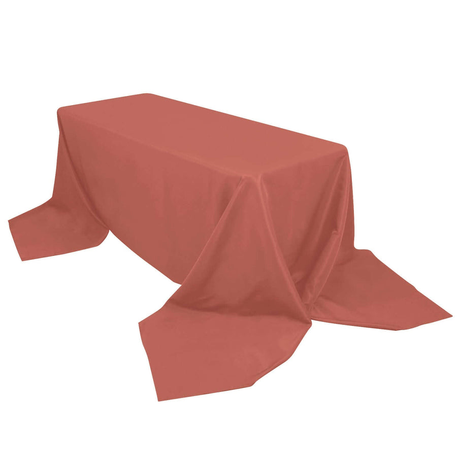 Terracotta (Rust) Seamless Premium Polyester Rectangular Tablecloth 220GSM - 90x156inch