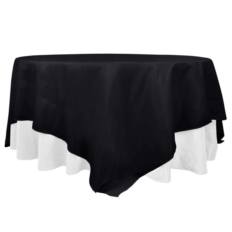90"x90" Black 220GSM Premium Polyester Square Table Overlay