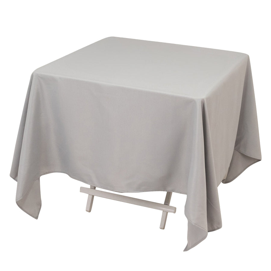 70"x70" Silver Premium Polyester Square Tablecloth - 220GSM