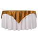 70" Shimmer Gold Premium Scuba Square Table Overlay, Wrinkle Free Polyester Table Topper