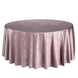 120inch Mauve Seamless Premium Velvet Round Tablecloth, Reusable Linen