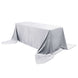 90inch x 156inch Silver Seamless Premium Velvet Rectangle Tablecloth, Reusable Linen