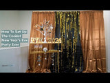 Gold Star Chain Foil Fringe Curtain Party Backdrop, Metallic Gold Tinsel Streamer Party Decor - Door Window Foil Curtain - 3ftx6.5ft