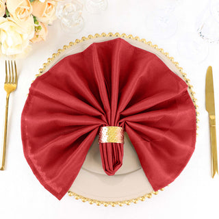 Add Elegance to Your Tablescape with Red Seamless Cloth Dinner Napkins