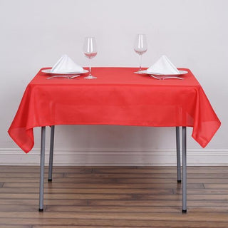 Add Elegance to Your Event with the Red Square Seamless Polyester Tablecloth
