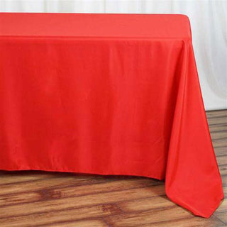 Unleash Your Creativity with the 90x132 Red Seamless Polyester Rectangular Tablecloth