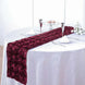 14x108inches Burgundy Grandiose 3D Rosette Satin Table Runner