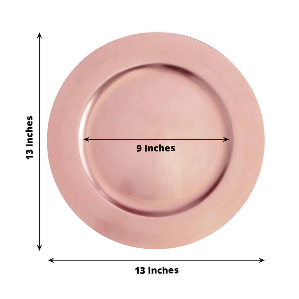 Blush Round Charger Plates Pack TableclothsFactory