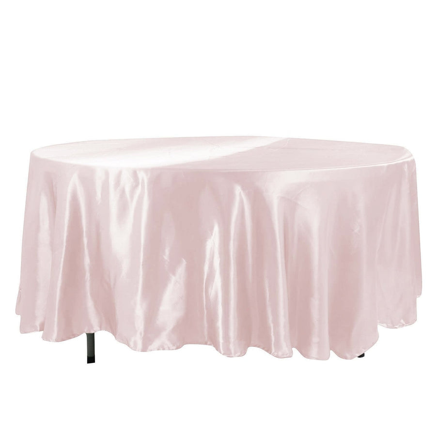 108" Blush Satin Round Tablecloth