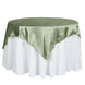 60inch x 60inch Eucalyptus Sage Green Seamless Square Satin Table Overlay
