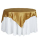 60inch x 60inch Gold Seamless Satin Square Tablecloth Overlay